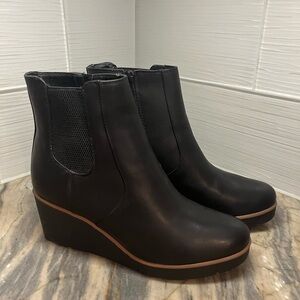 Naturalizer Soul Women's Apollo Wedge Ankle Bootie black 8.5 NWOB